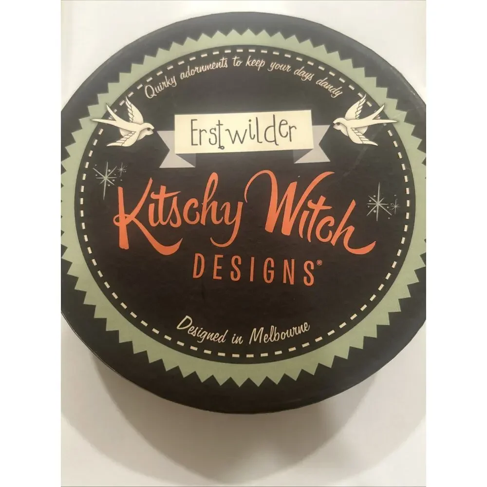 Erstwilder Kitschy Witch Nature’s Nocturne Bat Brooch NIB Huge